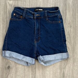 Fashion Nova Dark Blue Jean Shorts